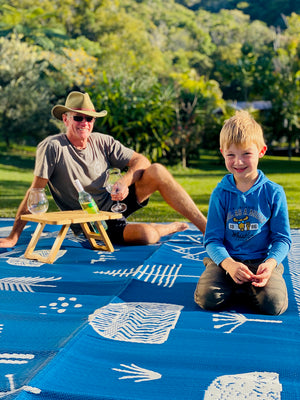 WILDERNESS Recycled Plastic Mat, Midnight Blue & Cool Grey 6x2.4m