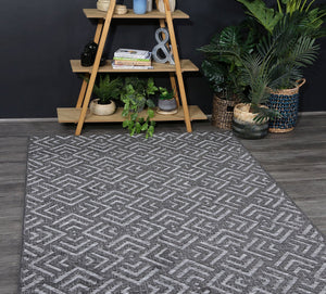 Samba Ash Grey Peaks Indoor Outdoor Rug