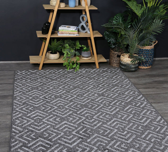 Samba Ash Grey Peaks Indoor Outdoor Rug