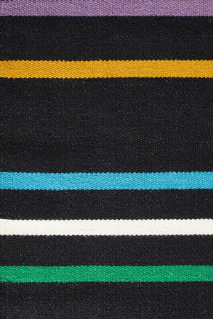 Skandi 306 Flat Weave Multi Black Wool Rug