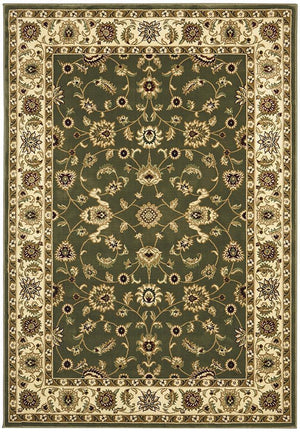 Classic Rug Green with Ivory Border - Floorsome