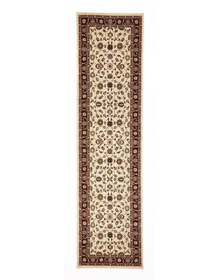 Classic Rug Ivory with Red Border Runner