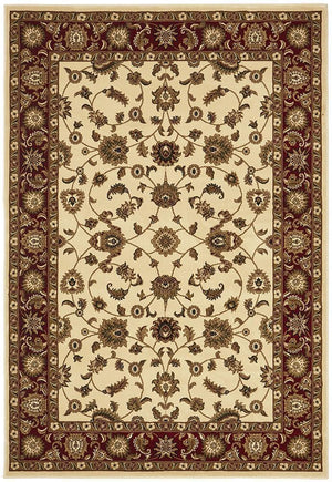 Classic Rug Ivory with Red Border - Floorsome
