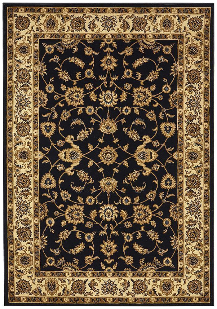 Classic Rug Navy with Ivory Border