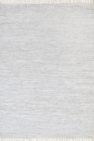 Metro White Modern Leather Rug