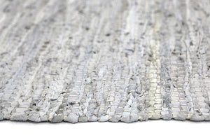 Metro White Modern Leather Rug