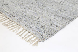Metro White Modern Leather Rug