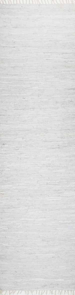 Metro White Modern Leather Rug