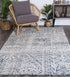 Alayah Navy Flower Rug - Floorsome - Rug - AMRI160NEWBNAVY - Rug