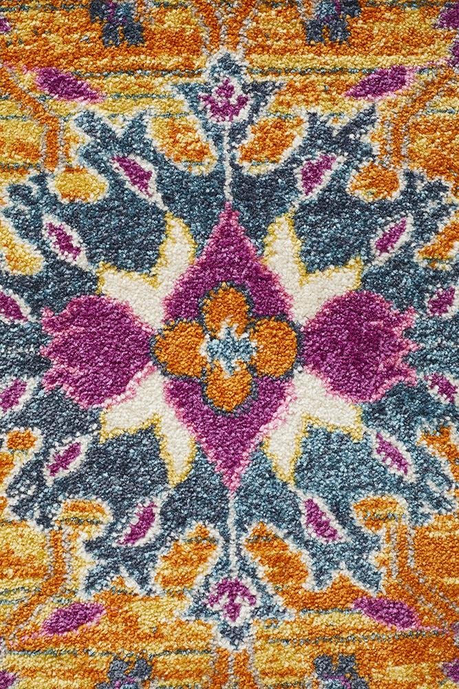 Babil Basra Bohemian Round Rug - Floorsome - MODERN - BLN - 210 - RUST - 150X150 - MODERN
