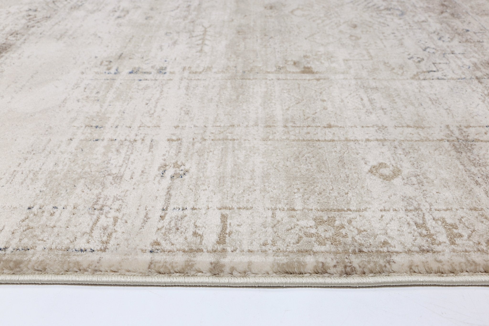 Cordelia Traditional Beige Blue Rug - Floorsome - Rug - BOHE16004BBLU - Rug