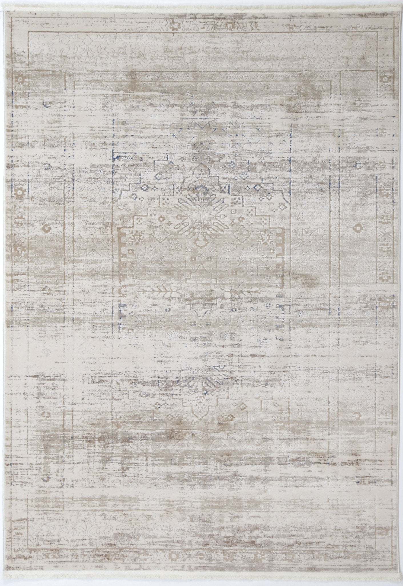 Cordelia Traditional Beige Blue Rug - Floorsome - Rug - BOHE16004BBLU - Rug