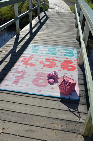 Little Portico's Numbers Blue, Red and Pink Kids Mat