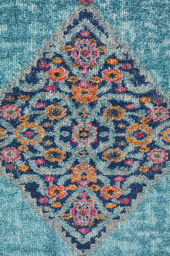 Eternal 910 Blue Runner Rug - Floorsome - Traditional - ETN - 910 - BLU - 300X80 - Traditional