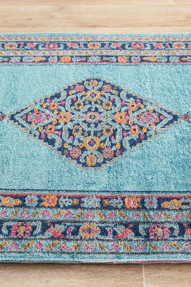 Eternal 910 Blue Runner Rug - Floorsome - Traditional - ETN - 910 - BLU - 300X80 - Traditional