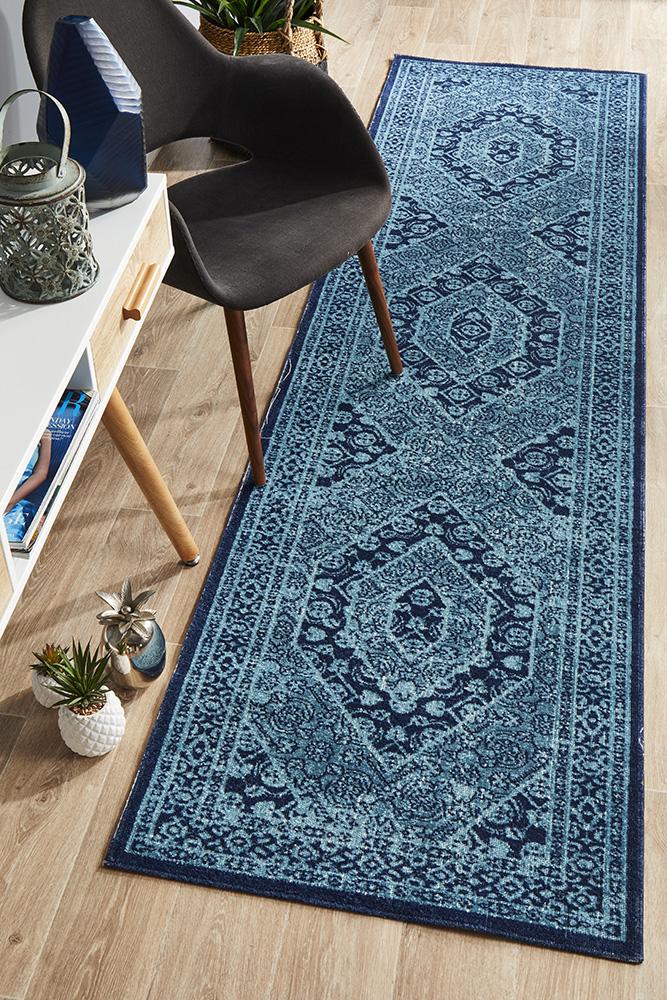 Eternal 912 Blue Runner Rug - Floorsome - Modern - ETN - 912 - BLU - 300X80 - Modern