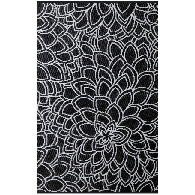 Outdoor Rug Recycled Plastic - Eden Black and White