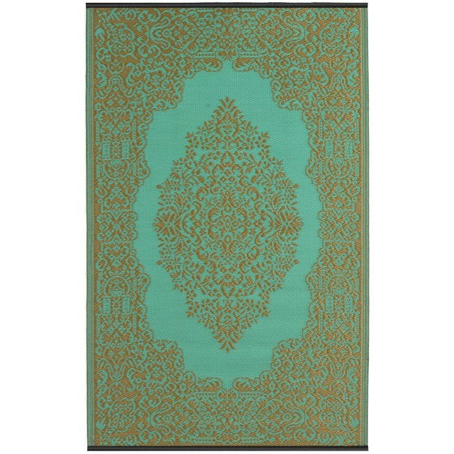 Outdoor Rug Recycled Plastic  - Istanbul Aqua and Bronze