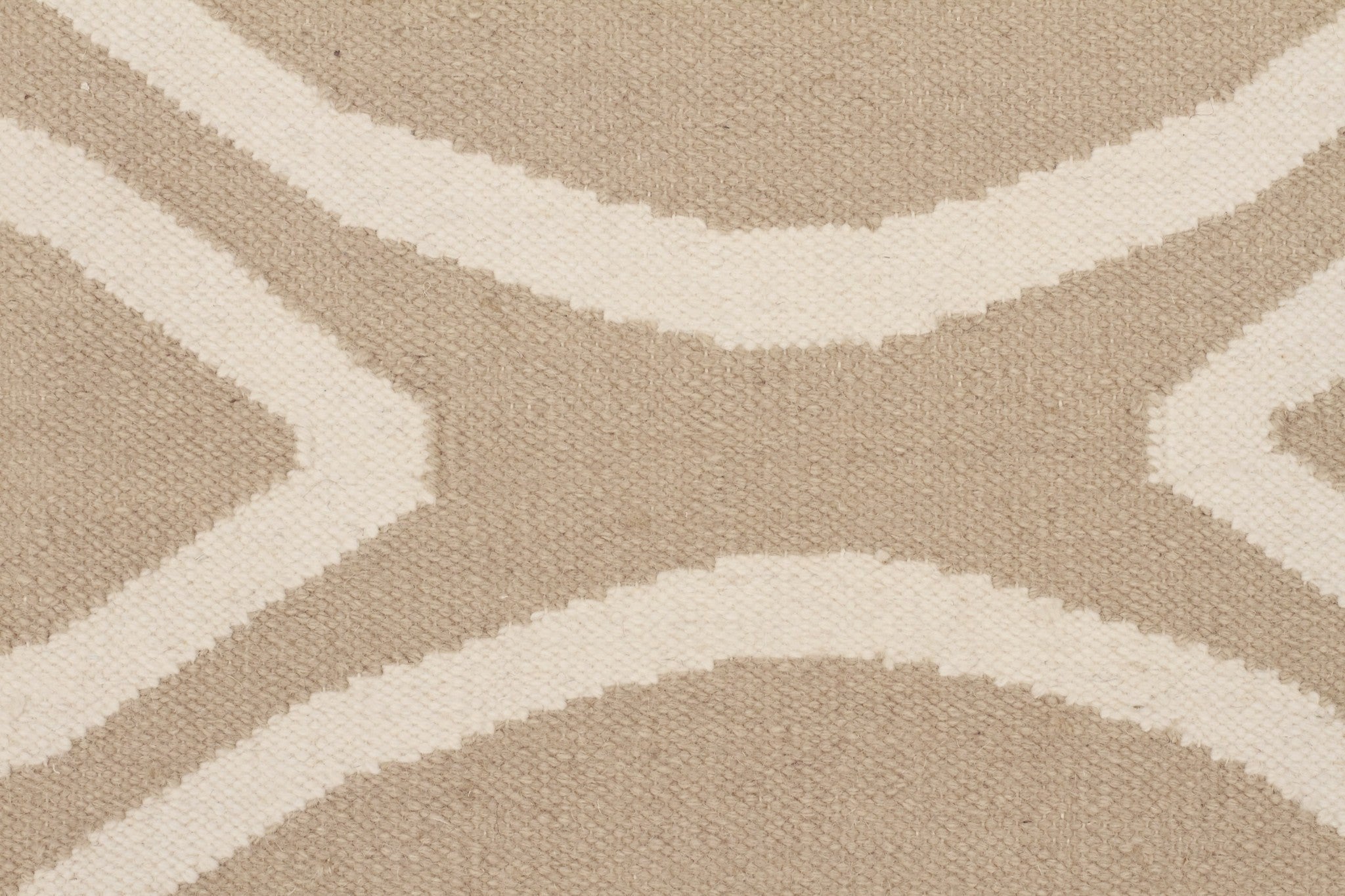 Flat Weave Oval Print Runner Rug Beige - Floorsome - Modern - NOM - 20 - BEI - 225X155 - Modern