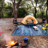 GUM LEAVES & WATERHOLES Aboriginal Design Recycled Mat, Teal, Grey & Navy 3x3m - Floorsome - Outdoor Rugs - GKOZ12A - Outdoor Rugs