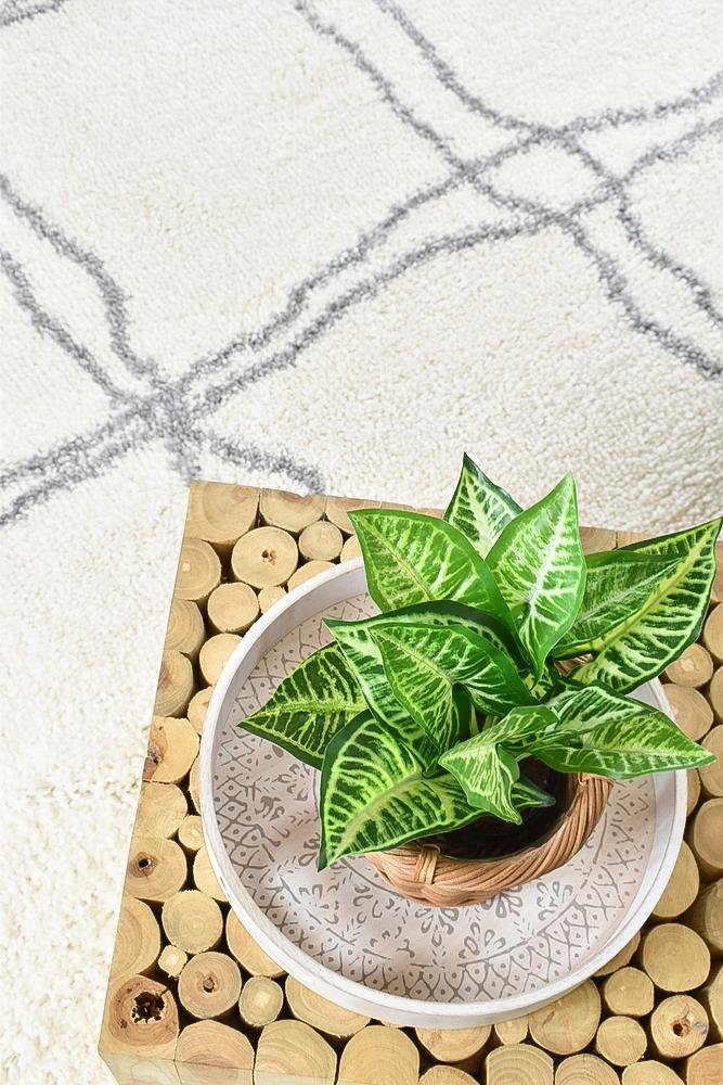 Harlo Shaggy Cream Rug - Floorsome - Shag - PARMA - A414A - GREY - 80X150 - Shag