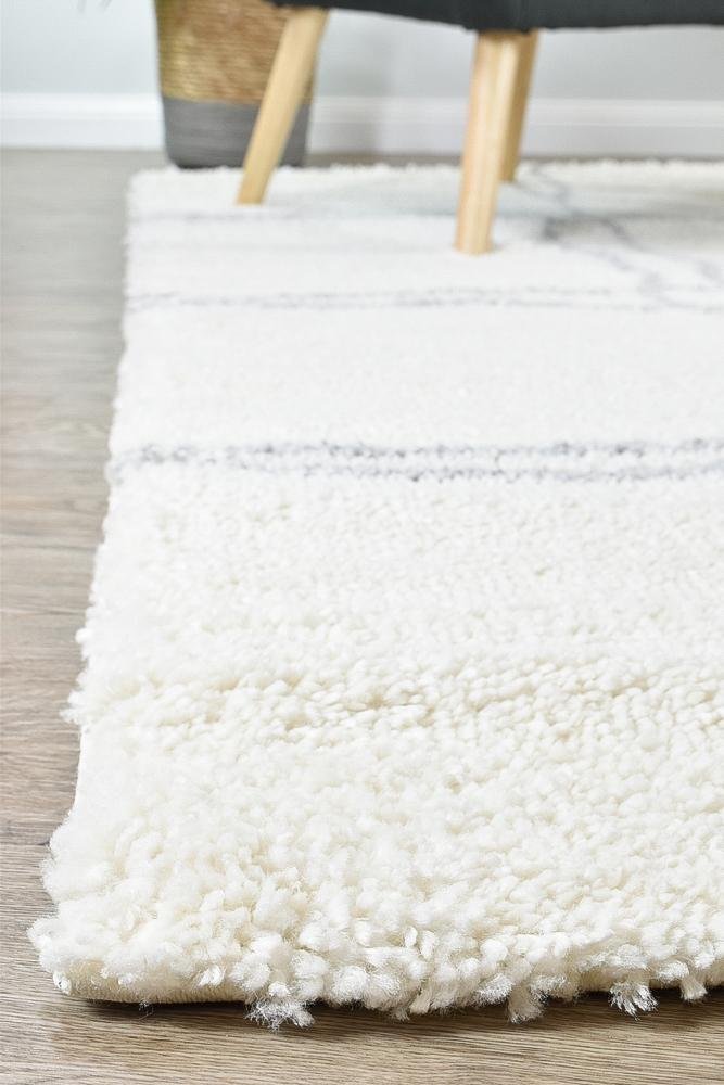 Harlo Shaggy Cream Rug - Floorsome - Shag - PARMA - A414A - GREY - 80X150 - Shag