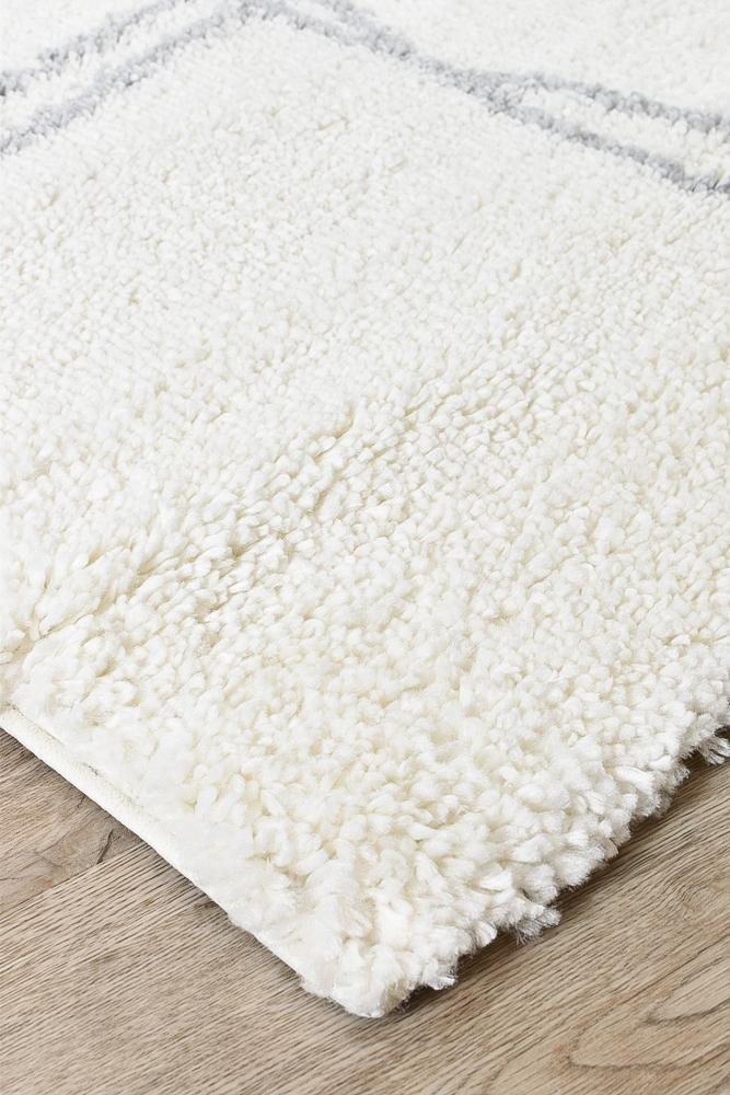 Harlo Shaggy Cream Rug - Floorsome - Shag - PARMA - A414A - GREY - 80X150 - Shag