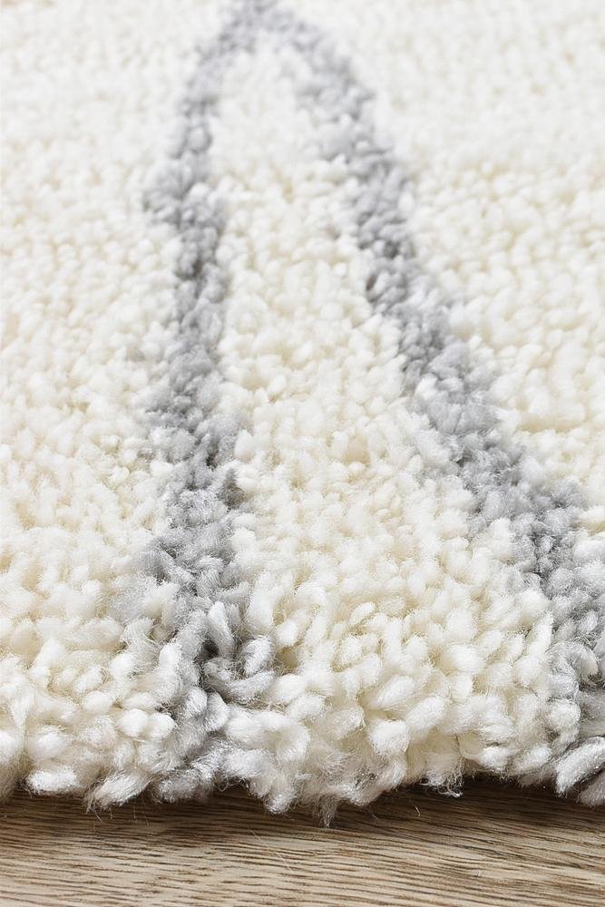 Harlo Shaggy Cream Rug - Floorsome - Shag - PARMA - A414A - GREY - 80X150 - Shag
