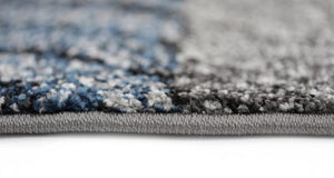 Cala Blue Chevron Textured Pile Rug
