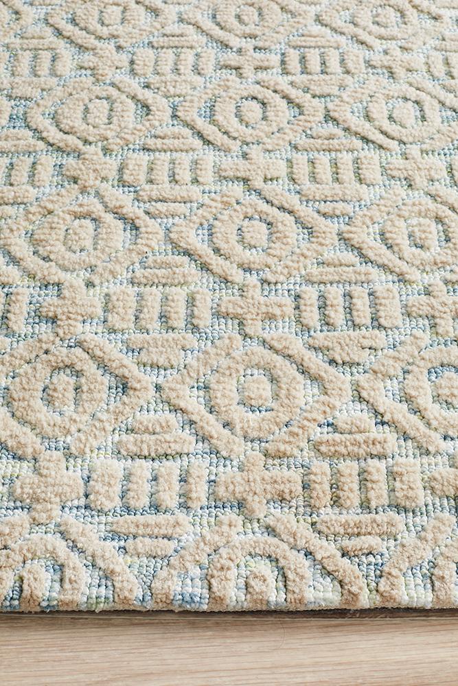 Levi Lucy Blue Green Rug - Floorsome - MODERN - LEV - 361 - BLUE - 225X155 - MODERN
