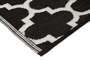 Outdoor Rug Recycled Plastic - Tangier Black and White