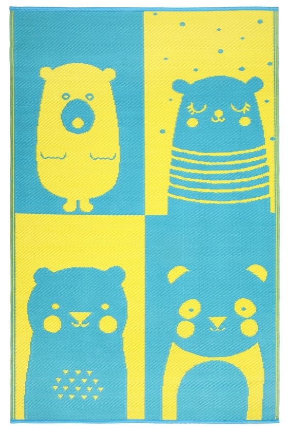 Nika Bear Blue & Yellow Kids Mat