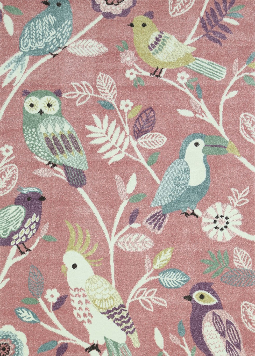 Nova Kids Pastel Birds Rug Pink - Floorsome - Kids - HAPP1602190055 - Kids
