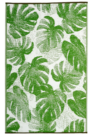Outdoor Rug Recycled Plastic  - Panama Lime Green Botanical
