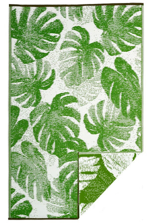 Outdoor Rug Recycled Plastic  - Panama Lime Green Botanical
