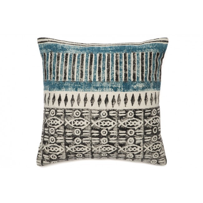 Portia Black White and Blue Indoor Cushion