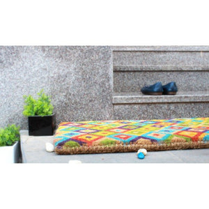 100% Coir Door Mat - Saman Multicolour 75x45cm - Floorsome