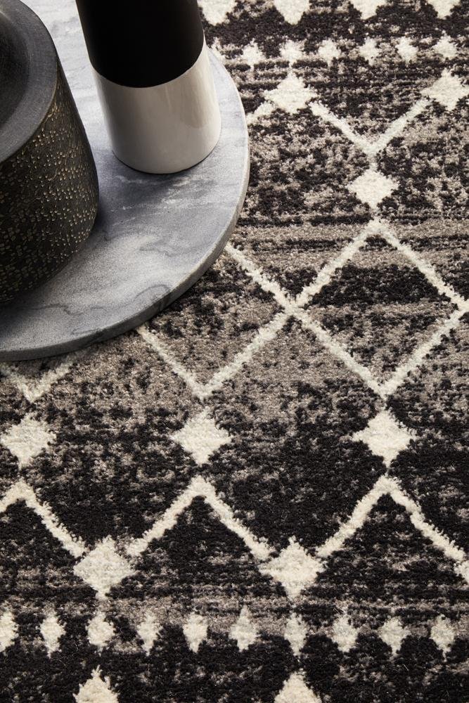 Simplicity Black Transitional Round Rug - Floorsome - Modern - EVO - 260 - BLA - 150X150 - Modern