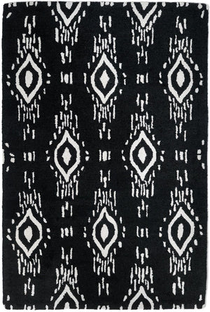 Surah Black And White Tribal P.E.T Indoor Outdoor Rug