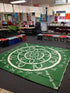 THE YARNING CIRCLE Aboriginal Design Recycled Plastic Mat, Green & White 2.7 x 2.7m - Floorsome - Outdoor Rugs - GKOZ22A - Outdoor Rugs