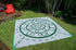 THE YARNING CIRCLE Aboriginal Design Recycled Plastic Mat, Green & White 2.7 x 2.7m - Floorsome - Outdoor Rugs - GKOZ22A - Outdoor Rugs