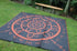 THE YARNING CIRCLE Aboriginal Design Recycled Plastic Mat, Orange & Black 2.7 x 2.7m - Floorsome - Outdoor Rugs - GKOZ22B - Outdoor Rugs
