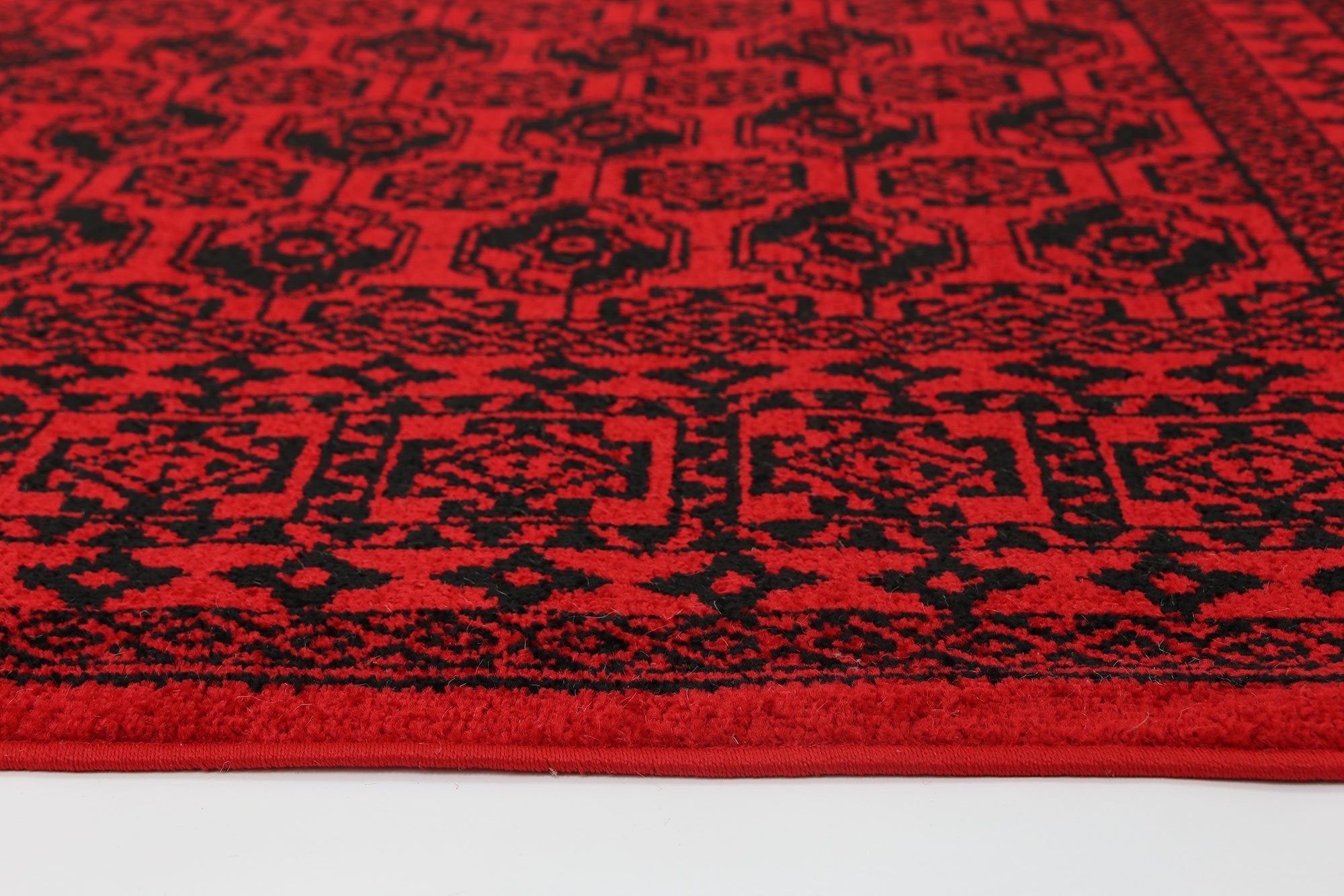 Tribe Traditional Afghan Red Rug - Floorsome - Traditional - TRIB16018677RED - Traditional