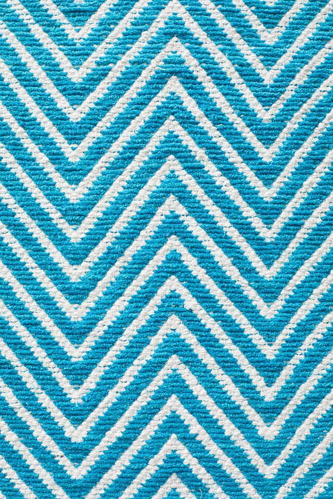 Villa Modern Herringbone Rug Turquoise - Floorsome - Flatweave - SPI - CHE - TURQ - 220X150 - Flatweave