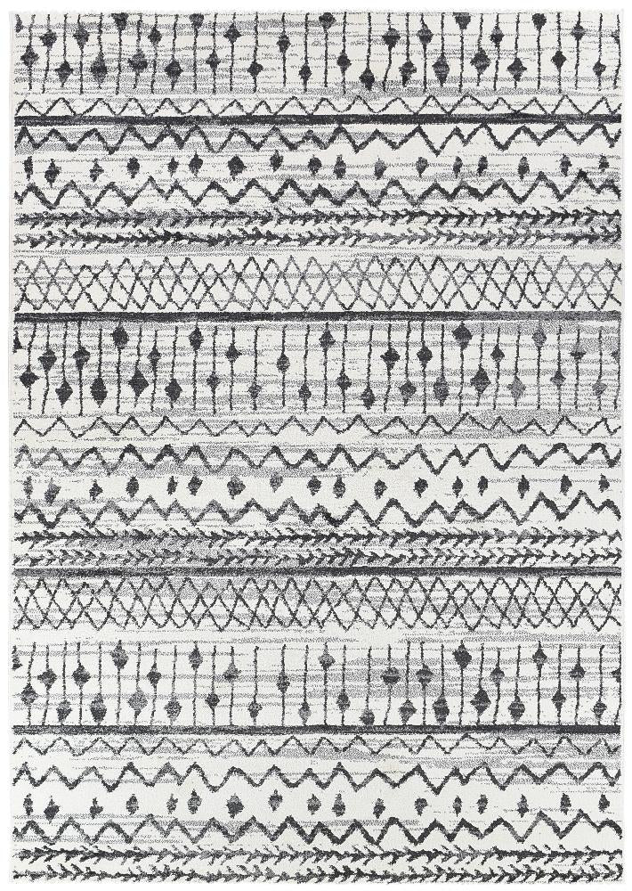 Vision 285 Cream Grey Rug - Floorsome - MODERN - NOVA - D285A - WHITE - GREY - 80X150 - MODERN
