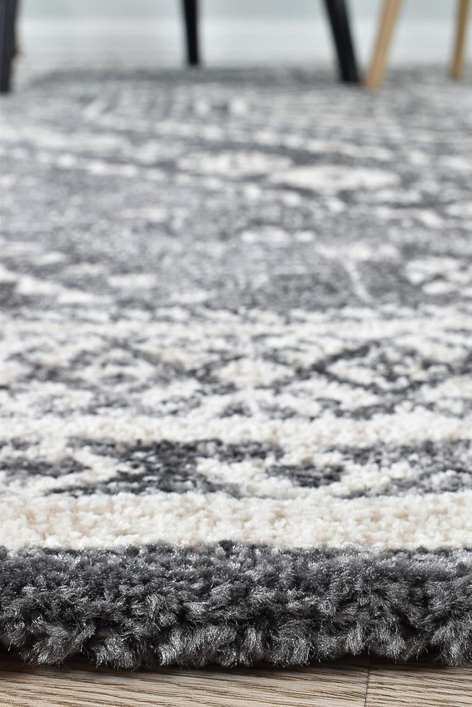 Vision 354 Dark Grey Rug - Floorsome - MODERN - NOVA - D354A - WHITE - D.GREY - 80X150 - MODERN