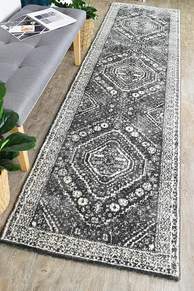 Vision 354 Dark Grey Runner - Floorsome - RUNNER - NOVA - D354A - WHITE - D.GREY - 80X300 - RUNNER