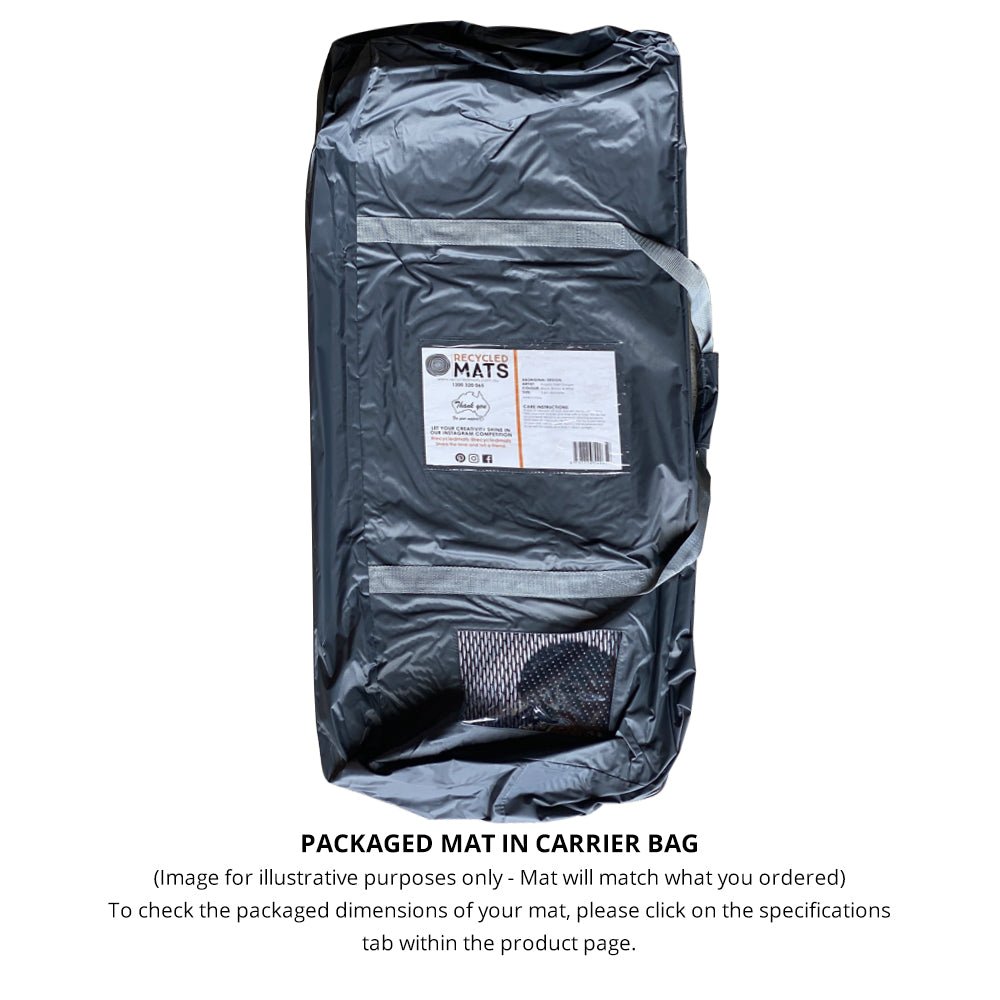 WILDERNESS Recycled Plastic Mat, Midnight Blue & Cool Grey 6x2.4m - Floorsome - Outdoor Rugs - RM55A - Outdoor Rugs